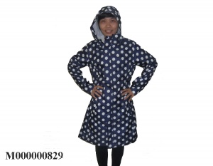 Áo mưa thời trang Hàn Quốc tím than chấm bi