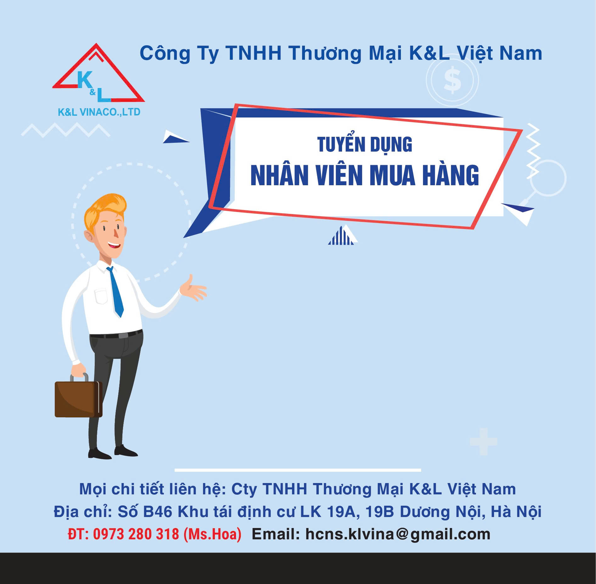 TUYỂN DỤNG: NHÂN VIÊN MUA HÀNG
