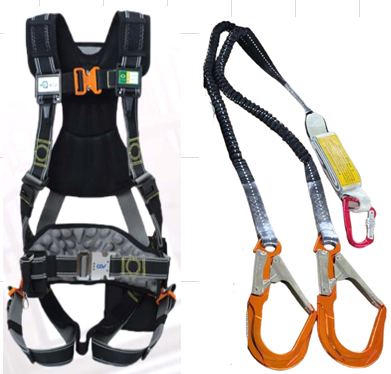 Dây đai an toàn TOÀN THÂN CAO CẤP kèm dây nối giảm sốc 1 (hoặc 2) móc Nhôm NHÚN CAO CẤP